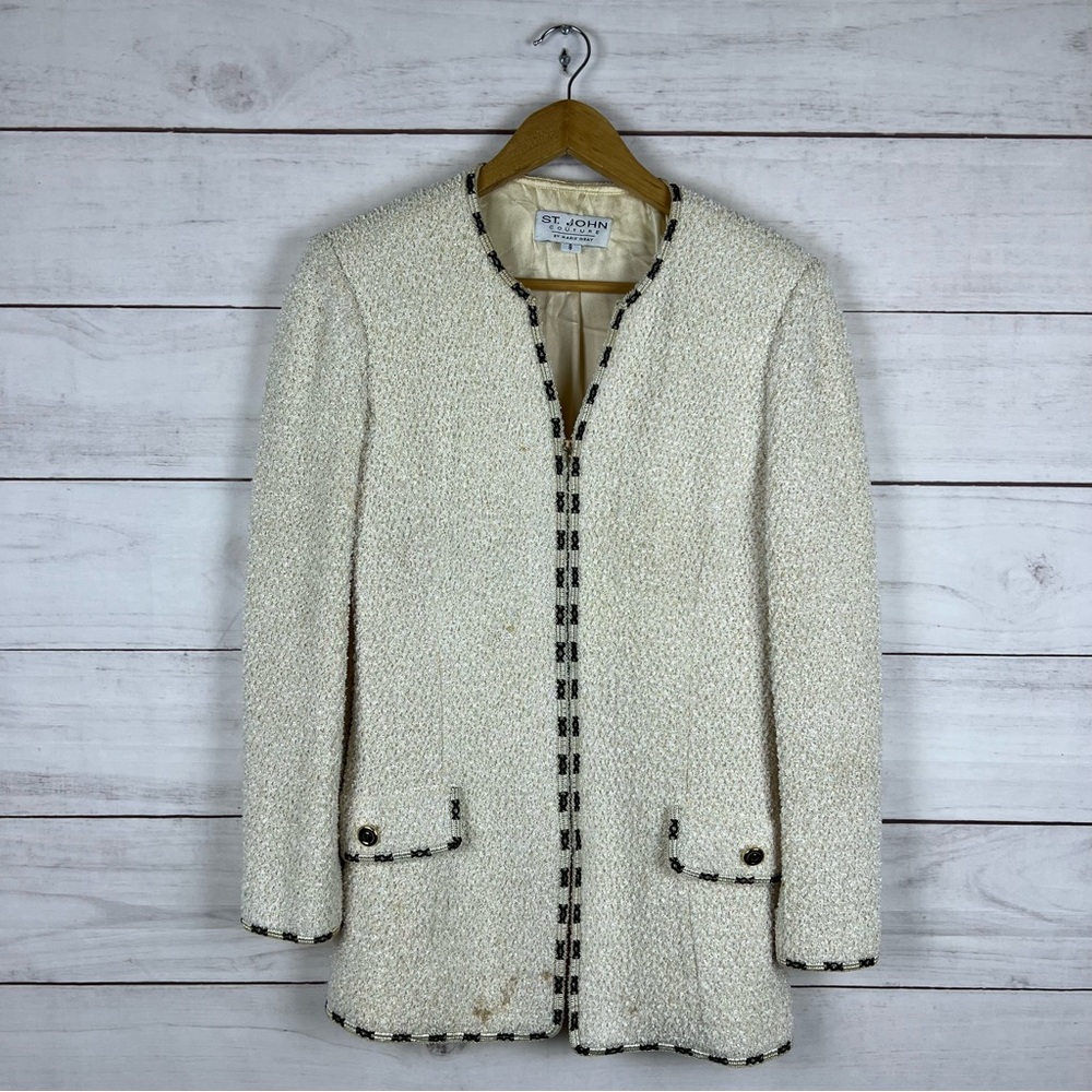 St. John Couture Marie Gray Jacket Size 8